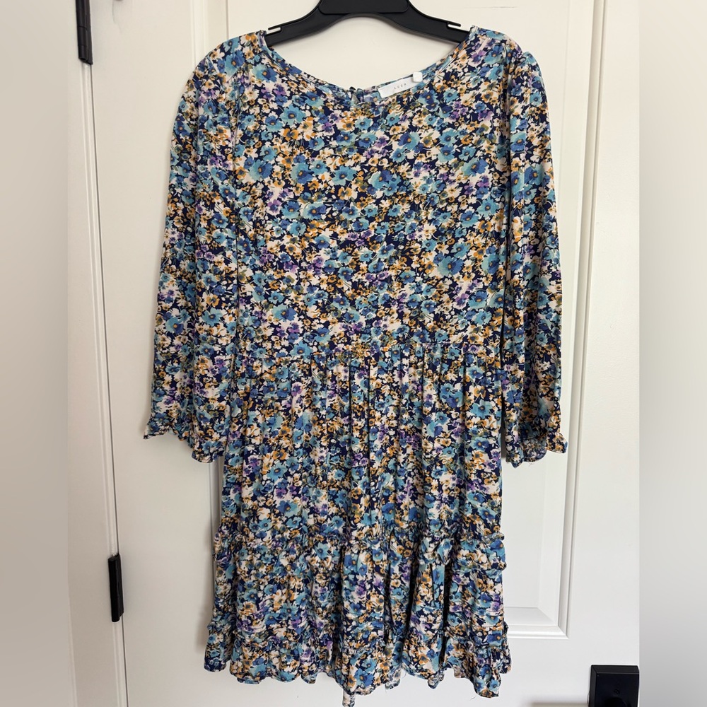 Lush Blue and Purple Floral Dress